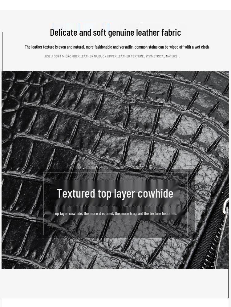 2023 Trendige Herren Echtleder Krokodilmuster Umhänge- Brusttasche