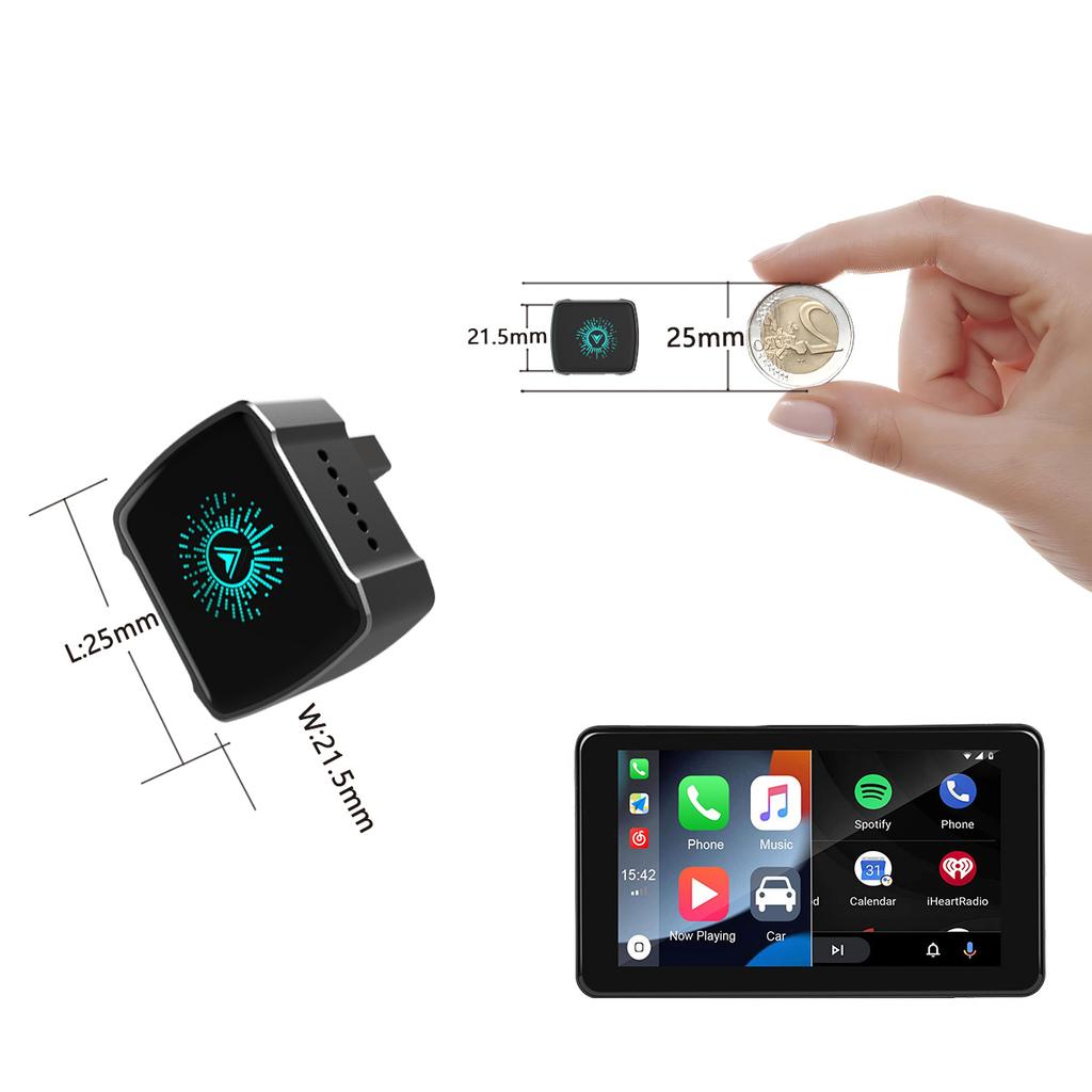 2 IN 1 New Smart Wireless CarPlay Android Auto Adapter Hassle-Free Plug&Play Stable BT WiFi Connect OTA Updates Fit 99% Vehicle