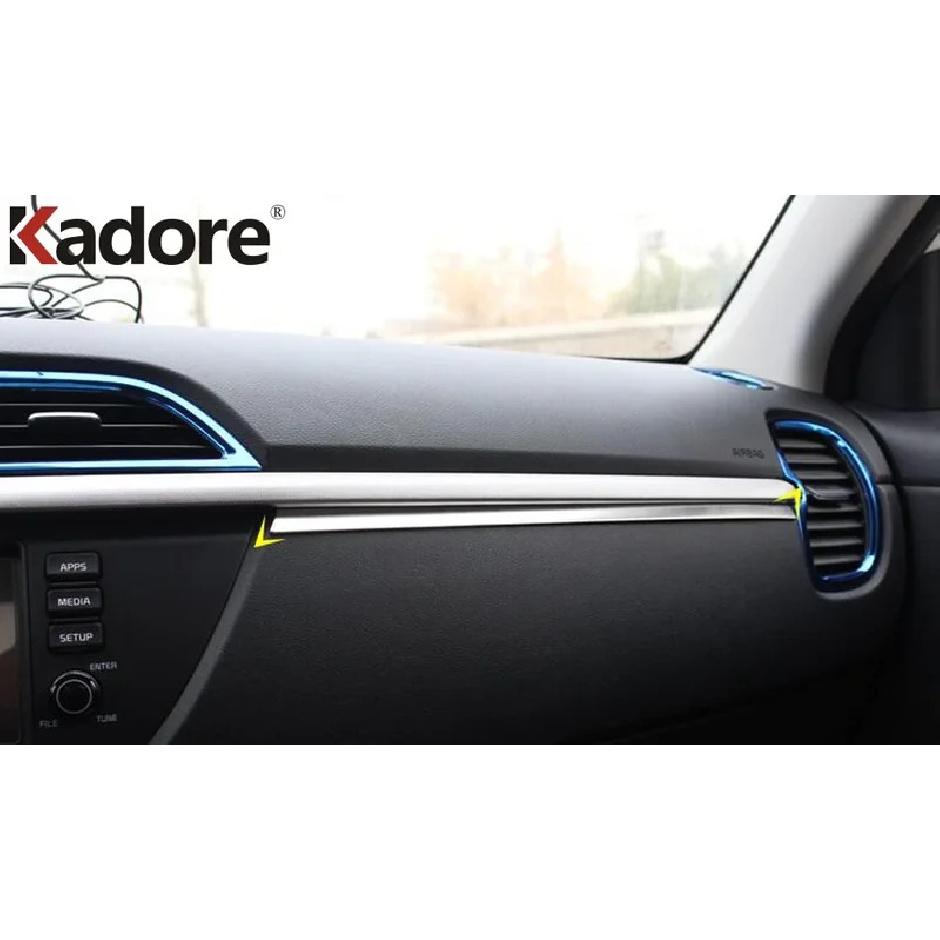 Car Center Console Dashboard Panel Cover Trim For Kia Rio 4 X-line 2018  Stainless Steel Interior Mouldings Accessories