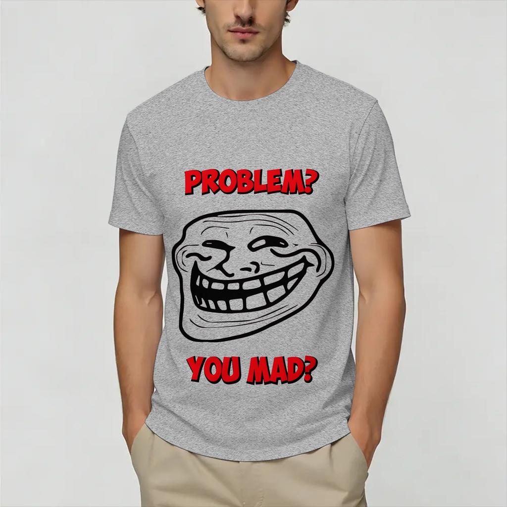 Rage Comic Trollfac Tshirt Summer Trendy Cool Tshirts Unisex Cotton O Neck Oversize Tees Shortsleeve Y2k Casual Tshirt