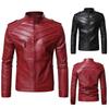 New Business Gentleman Thermal Zipper Cardigan PU Leather Jacket Stand-up Collar Leather Jacket