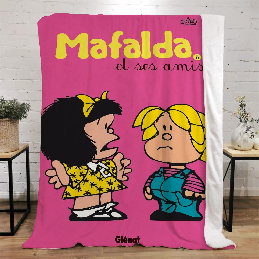Mafalda Funny Blanket for Sofas Custom Blankets Sofa Decoration Bed Throw Luxury Bedding Knitted Plaid Beach Towel Home Interior