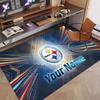 Custom Rug Pittsburgh Steelers Pattern Print Name Text Soft Non‑Slip Floor Carpet for Home Indoor Decoration