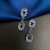 Gica Gema Sapphire Earrings With High Carbon Diamond 925 Sterling Silver Unique Design Romantic Fine Earrings Jewelry Wedding Party Gifts New Trend