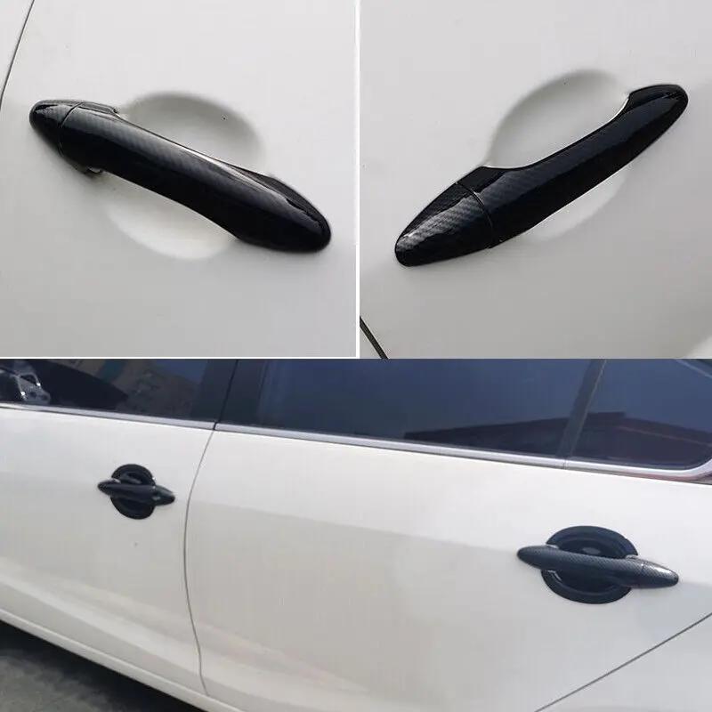 For Kia Cerato Forte K3 2013-2017 Car Carbon Fiber Style Exterior Door Handle Moulding Cover Trim Sticker Decor Auto Accessories