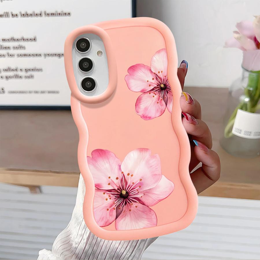 Pink Flower Soft Phone Cover Case for Samsung Galaxy A15 A16 A52 A21s A13 A11 A14 A12 A05 A22 A53 A33 A23 A03 A06 A04
