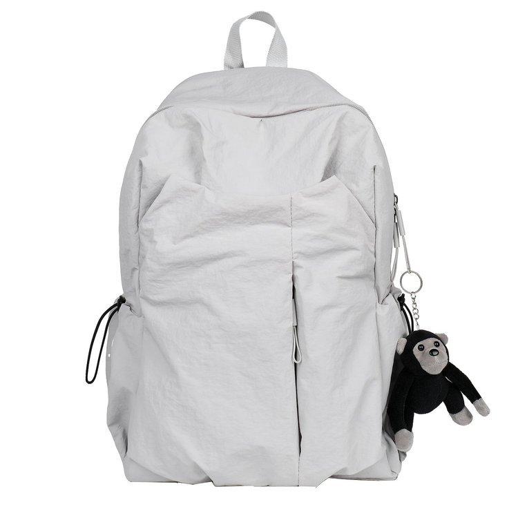 Schoolbag1011 new large-capacity junior high school backpack college student computer bag solid color schoolbag unisex