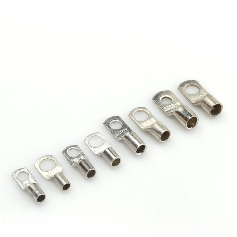 30PCS Bare SC Copper Cable Lugs Assortment Box, SC Short Barrel Wire Crimp Terminals Copper Wire Connectors Kit