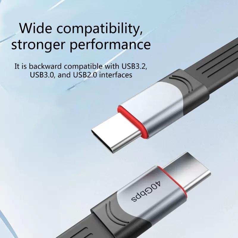 Short USB C Cable 60W PD Fast Charging Cable USB 3.1 Type C 40Gbps Short USB C to USB C Cable for 3 Device