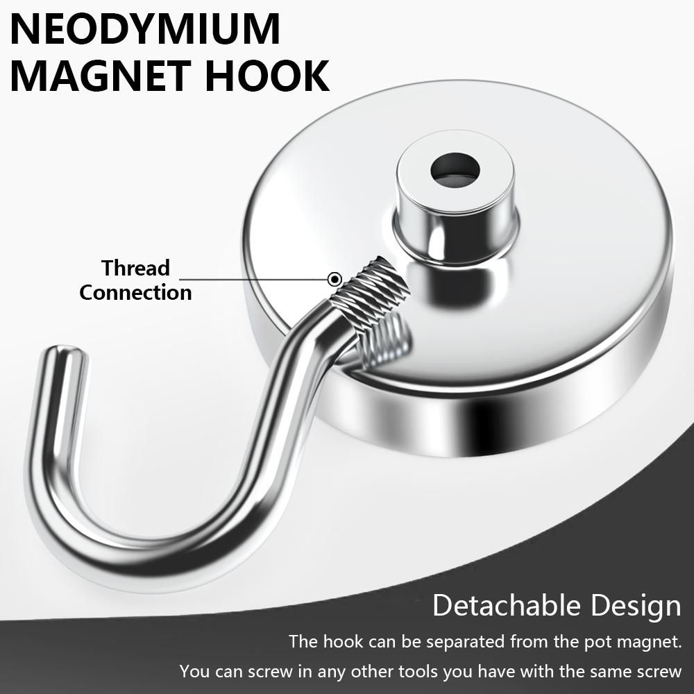 N52 Strong Magnetic Hooks Load Bearing Hook MultiPurpose Storage for Home Kitchen Bar Storage Key Hanging Hanger