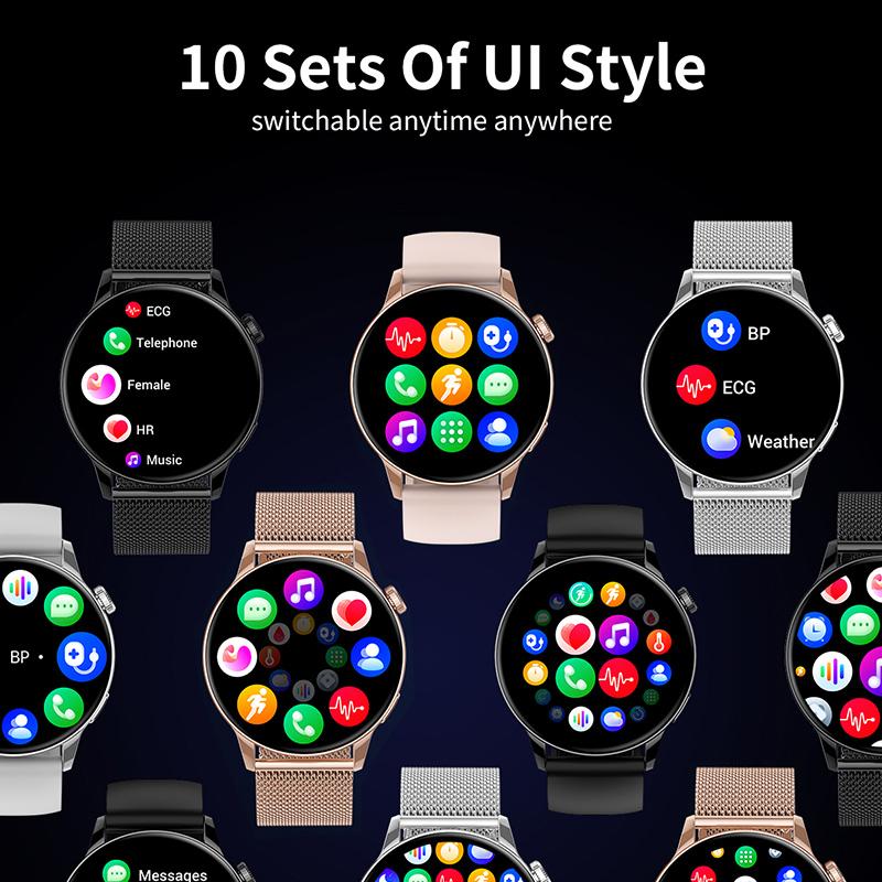 Hd1 Amoled Smartwatch Damen Bluetooth Anruf Nfc Smartwatch Herren Kabelloses Laden Blutdruck Sportuhr Für Android Ios