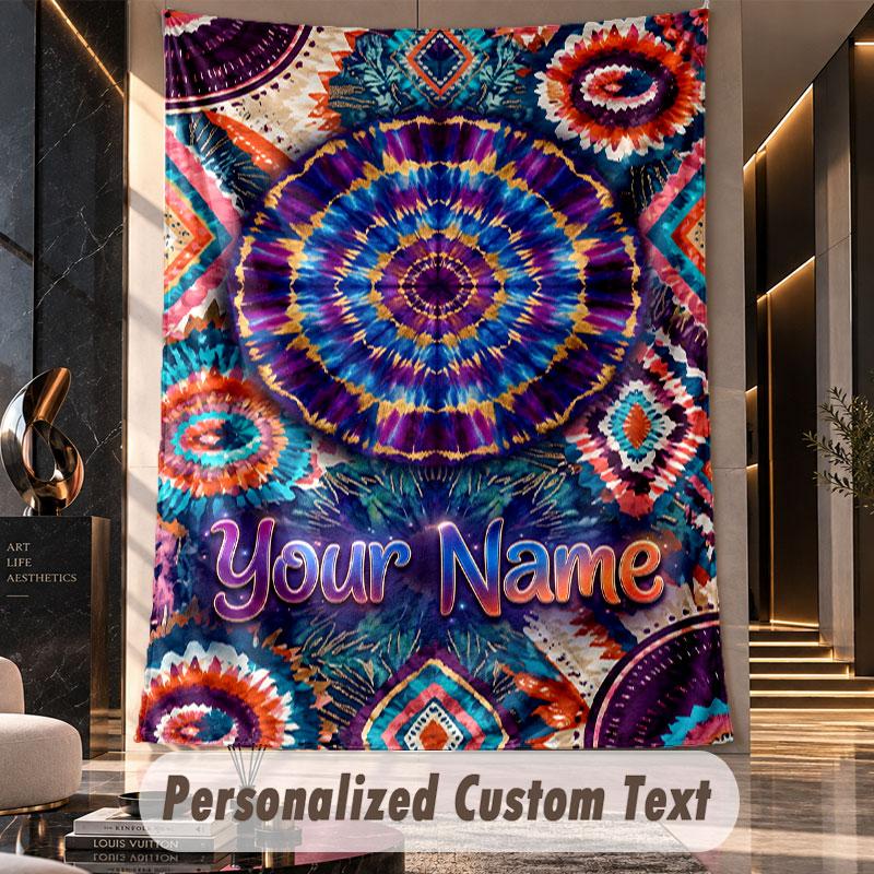 Mandala (5) Thema Individueller Wandteppich Personalisierter Benutzerdefinierter Name Text Wandbehang Teppich Heimdekoration Hintergrundtuch