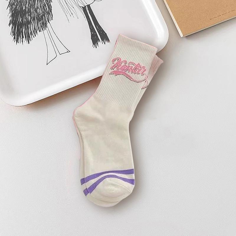 Cute Harajuku Strawberry Love Sweet Socks Middle Tube Breathable  Autumn And Winter Casual Socks