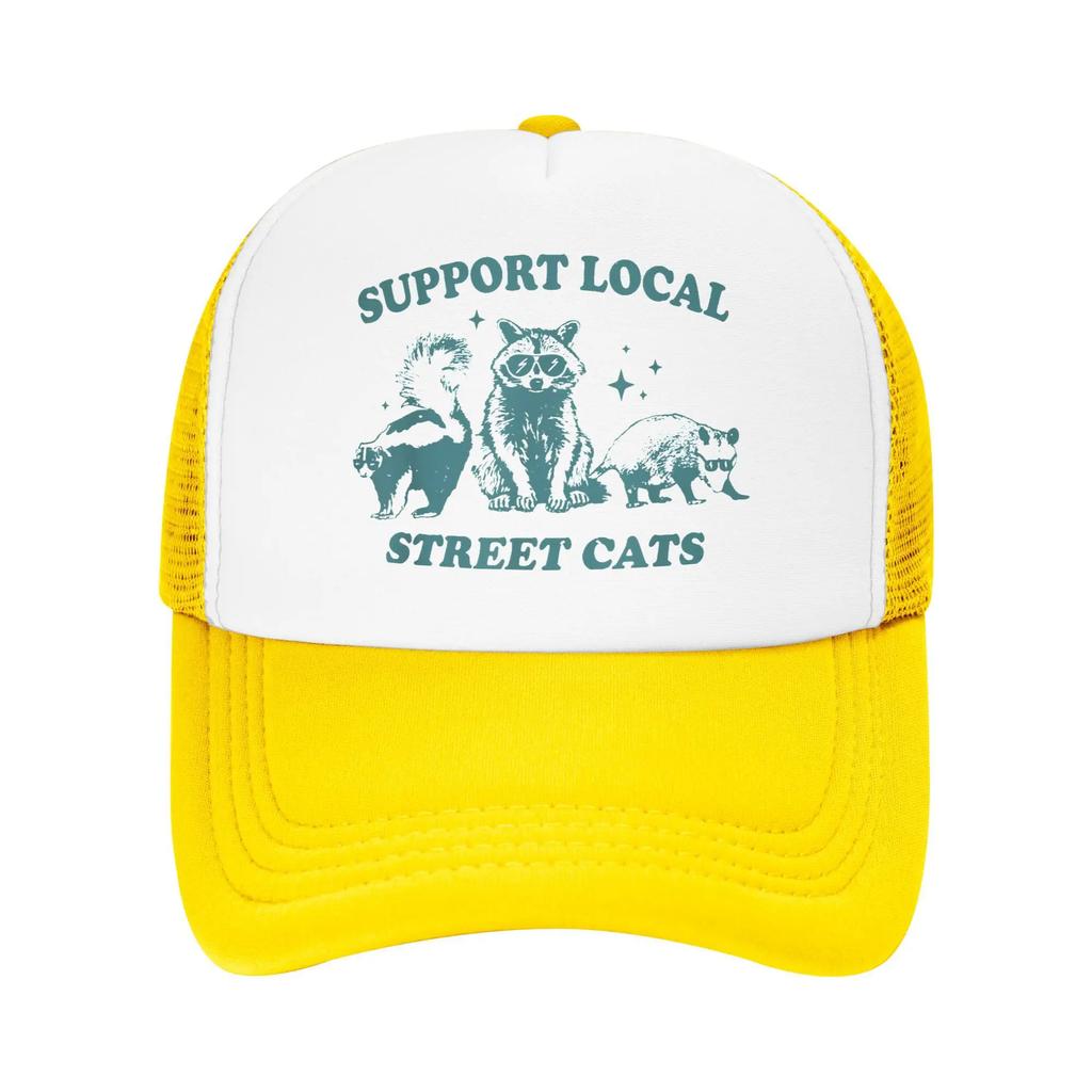 Funny Vintage Raccoon Opossum Skunk Baseball Cap For Men Women Summer Mesh Side Caps Hats For Casual Headwear