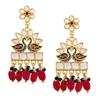 01 Jewellery Set Gold Plated Long Necklace Hyderabadi Design Pearl Peacock Necklace Set With Earring Jewellery For Women & Girls