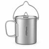 Foldable Handle Camping Water Cup With Lid Outdoor Tableware Portable Titanium Mug  Picnic