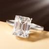 4CT Emerald Cut Solitaire Moissanite Ring GRA Certified 8x10mm Lab Diamond Engagement Wedding Bands for Women  CopperJewelry