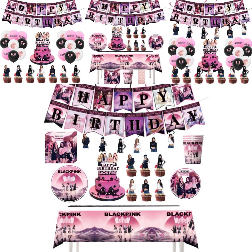 Decorațiuni Tematice de Petrecere de Ziua de Naștere Blackpink, Articole de Petrecere Drăguțe și Elegante
