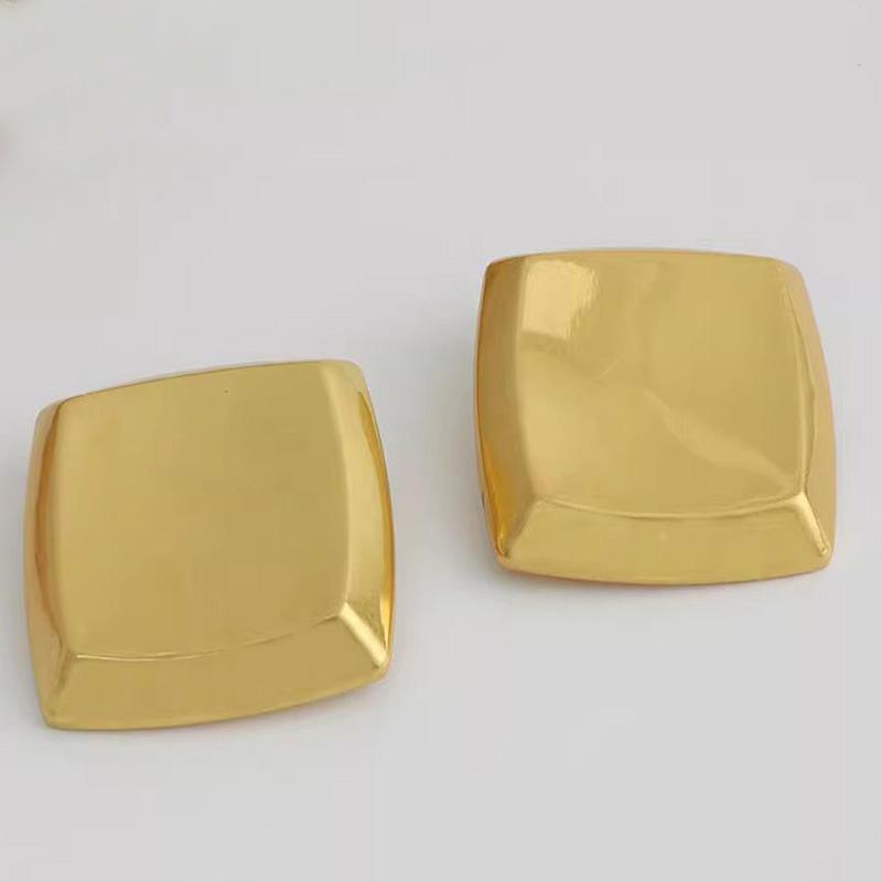 Exaggerated Geometric Large Square Stud Piercing Earrings For Women Fashion New Jewelry Gift Party Beach Vacation