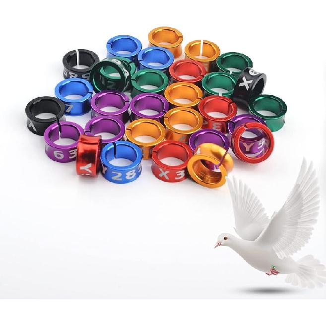 Open Bird Leg Rings Split Bird Leg Rings Aluminum Split Bird Leg Rings Ldentifying Pigeons Training Rings Hibiscus Birds, Parrots, Peonies, Doves, ID6.0MM