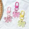 Cherry Blossom Heart Keychain: Handmade Transparent Ornament for Bags, Unisex Accessory