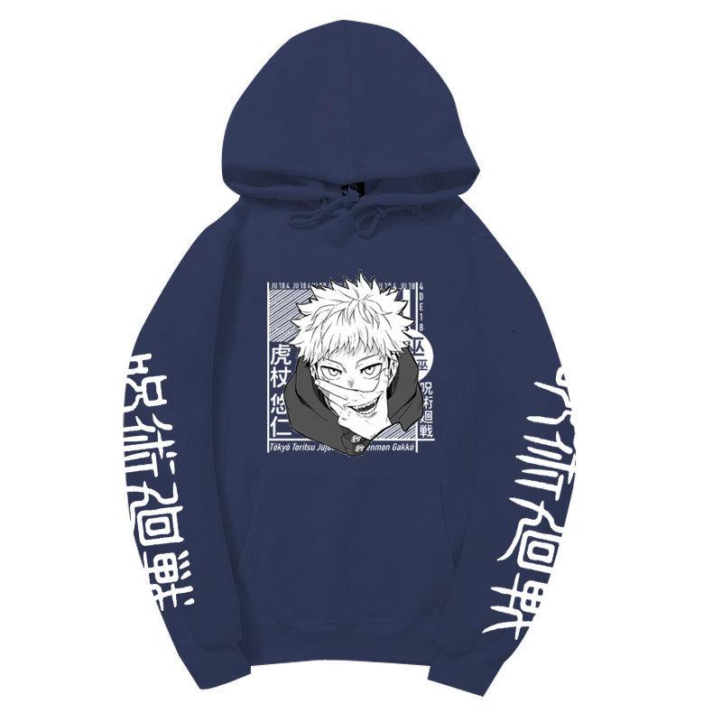Jujutsu Kaisen Yuji Itadori  Japanese Printed Hooded Sweatshirt Unisex Fleece Warm Hoodie for Men Women Fall Winter Loose Casual Long Sleeve Pullover