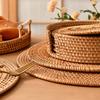 Handwoven Rattan Coaster Set Heat-Resistant Placemats for Cups Teapots Casserole Natural Eco-Friendly Rustic Table Protector for Home