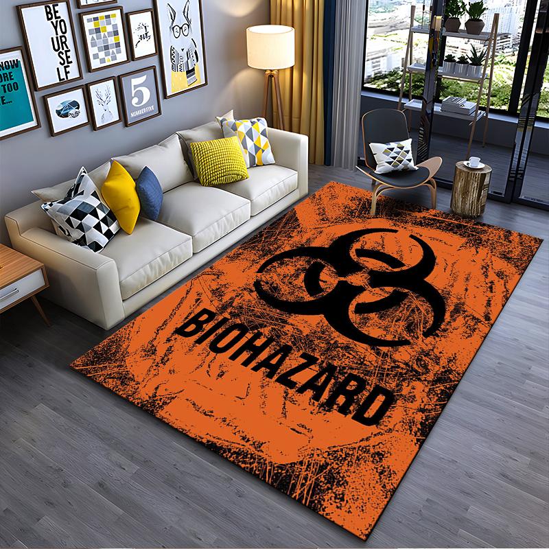

Biohazard Logo Carpet for Warning Decor Suitable for use as an anti-slip game mat for living room and bedroom sofas 40x60cm( 15x23in )