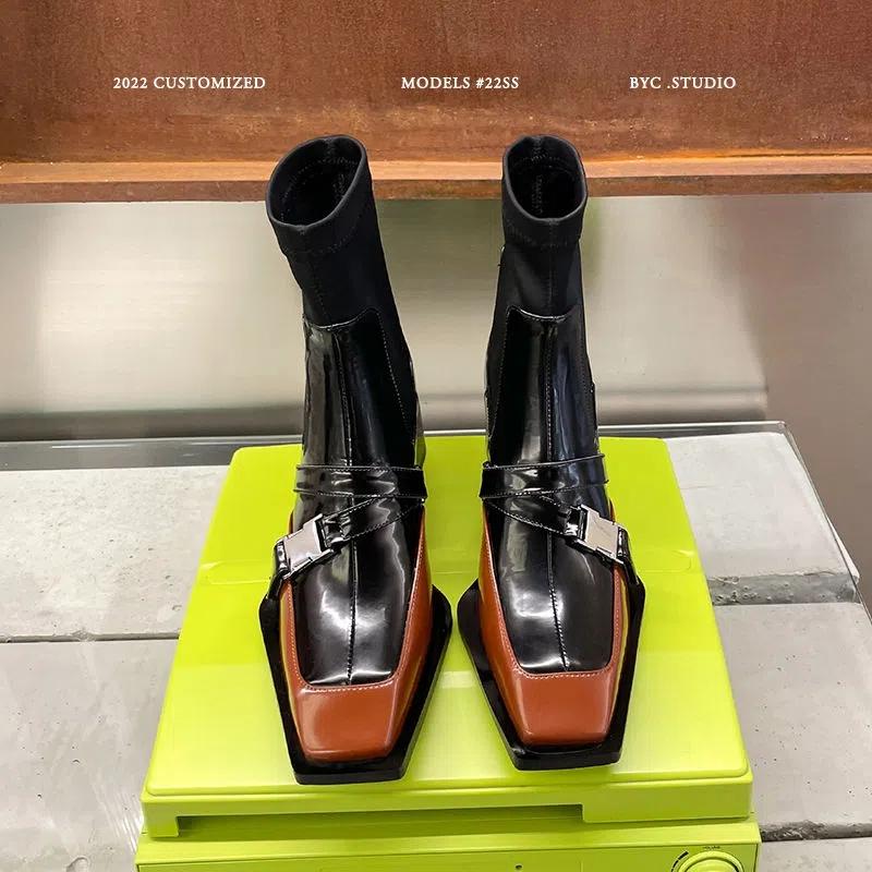 

Модные женские ботинки челси из натуральной кожи, тренд осень-зима 2025, женские ботильоны на толстой подошве, универсальные ботинки, женские черные 40 коричневый