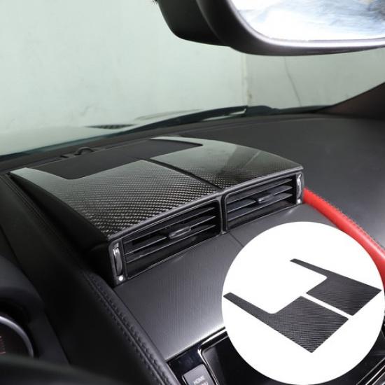 2PCS Carbon Fiber Dashboard Center Air vent Frame For Jaguar F-TYPE 2013-