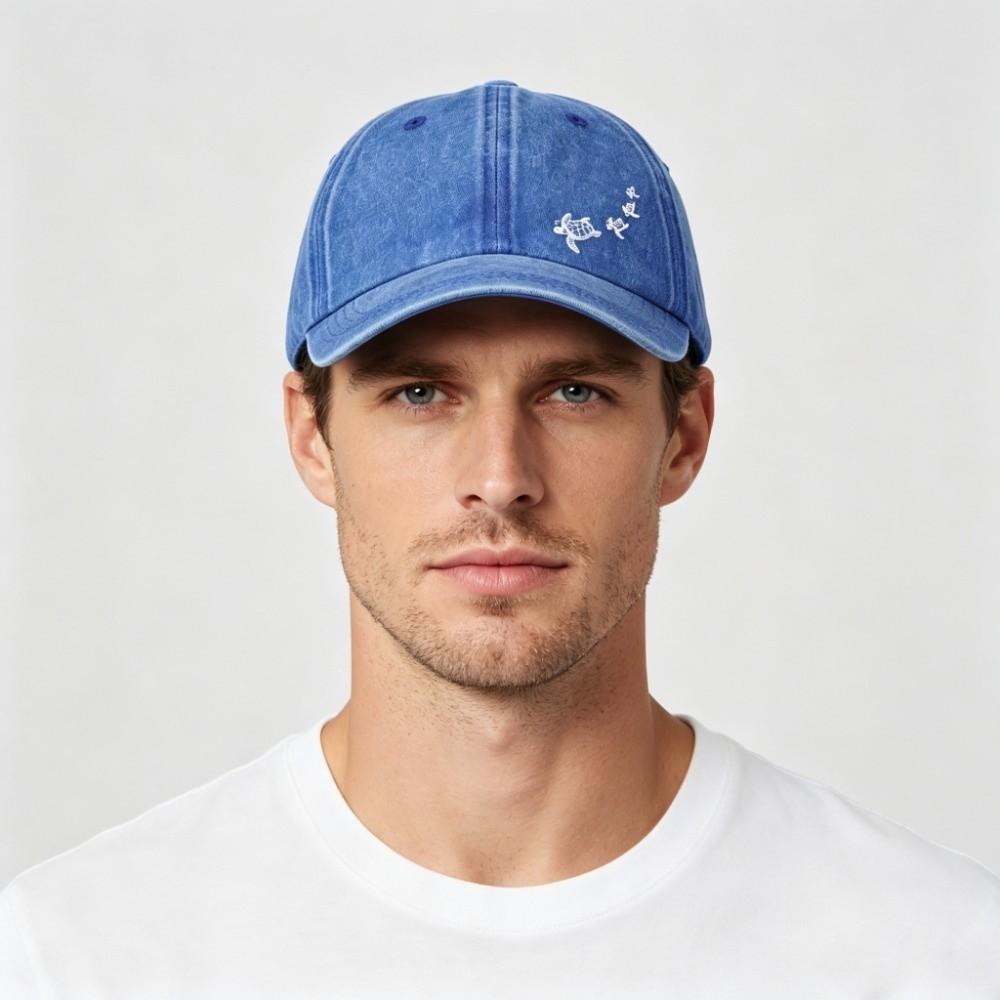 Minimalist Style Turtle Print Baseball Cap Soft Cotton Trucker Hat Washed Baseball Cap  For Adults