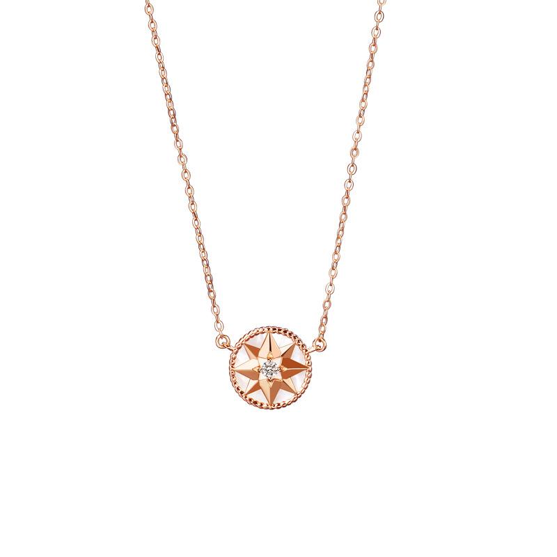 Octagram Compass Retro Style Necklace Girls Jewelry Premium Sense Simple Niche Star Pendant