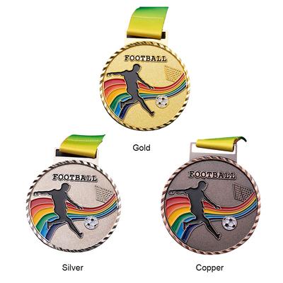Médailles de Jeu de Football Pratiques Récompense du Vainqueur Or Argent Cuivre Football Sports Médailles Commémoratives Accessoires de Football