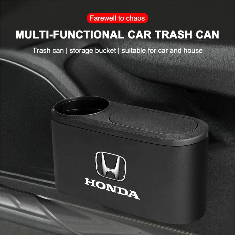 Hanging Car Trash Can Auto Emblem Garbage Box Accessories for Honda Civic Xrv Hrv Crv CRZ Brv City Odyssey Accord Fit Jazz Insight CRX