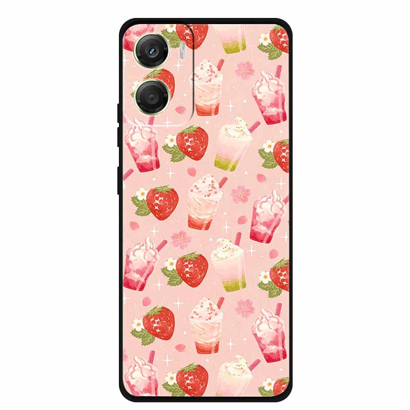 Flowers Case For Motorola Moto G06 G 06 4G Soft Silicone Phone Cover Funda Black TPU Protective Bumper Back Fashion Coque Shell