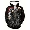 Pánská mikina Punk Lebka 3D potisk Móda Skeletor Y2k Grafická Ležérní Goth Streetwear Dlouhý rukáv Pulovr Jaro Podzim Nadměrný top