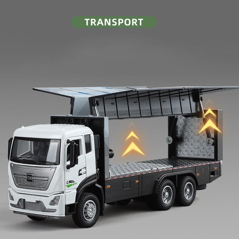 1/32 Alloy Truck Car Model Container Truck Container Engineering Transport Vehicle Children's Sound and Light Toy Car Gift