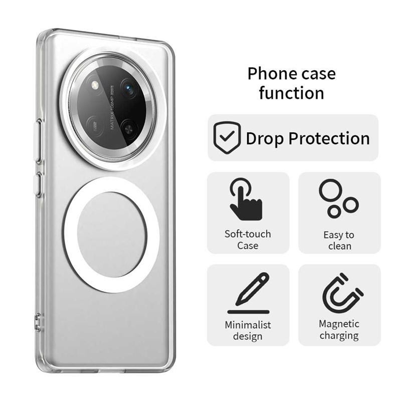 For Honor X9C Case Cover Honor X9C Capa Back Transparent Wireless Charging Annular Magnetic Matte Clear Fundas Huawei Honor X9C