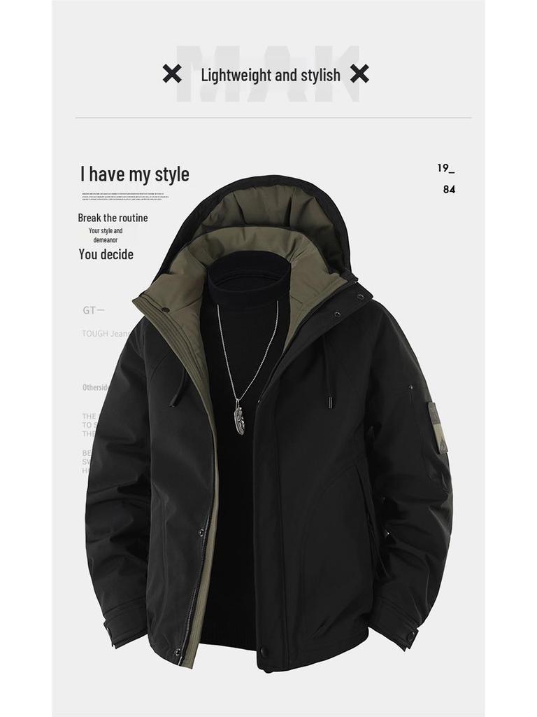 Men's 2025 Stylish Hooded Down Jacket: Warm, Handsome, and High-Quality for Autumn/Winter