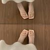 High-end temperament open-toed slippers female summer outer wear kitten heel with skirt fairy style silver sandals female