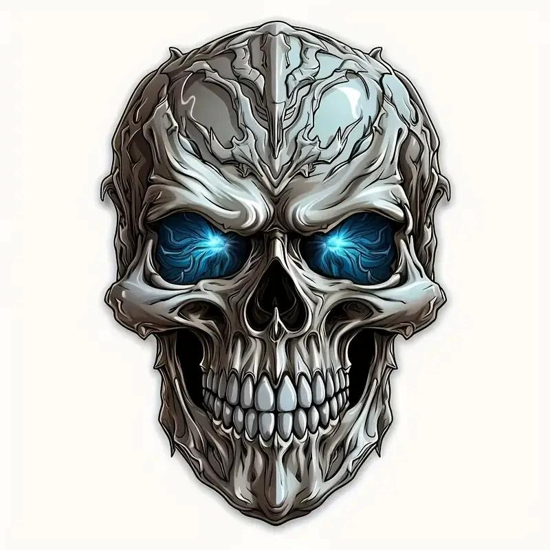 Pegatina de calavera de terror para coche, moto, portátil y decoración de pared, adhesivo decorativo