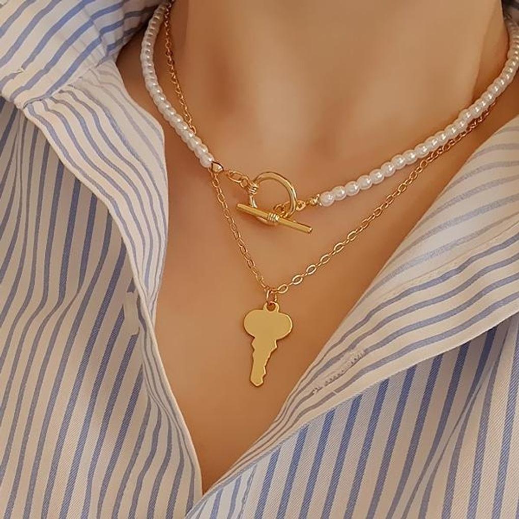 Universal Key Pearl Necklace (Can Be Worn Separately)