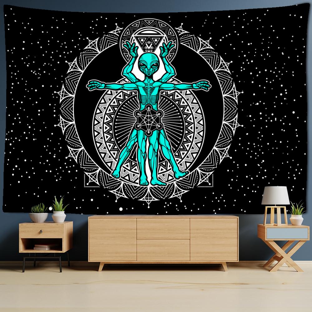Constellation Cartoon Alien Tapestry Wall Hanging Abstract Art Hippie Tapiz Psychedelic Dormitory Home Decor