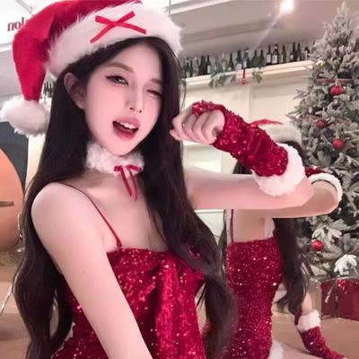 Christmas Headgear Bow Christmas Hat Winter Warm New Year Red Hat Gift For Girlfriend Atmosphere Decoration