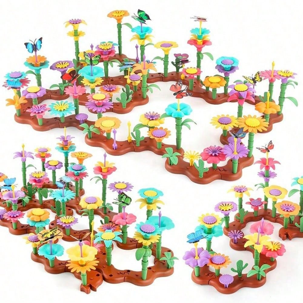 Flower Garden Constructing Playthings Learning-Focused STEM Toy And Play Kit Stacking Toys