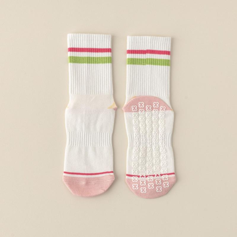 

Носки для йоги, Женские профессиональные спортивные носки до середины икры для пилатеса, Амортизирующие силиконовые противоскользящие цветные носки до икры 1 pair розовый