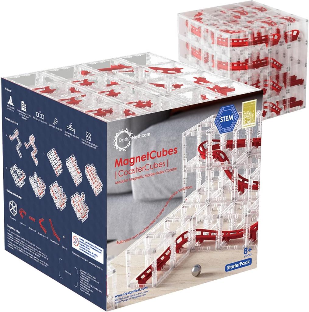 DesignNest Magnetic Cubes - Educational Toy for Children: STEM Education, Marble Run, Assembly, Math Skills, Gift (Pre-assembled)
