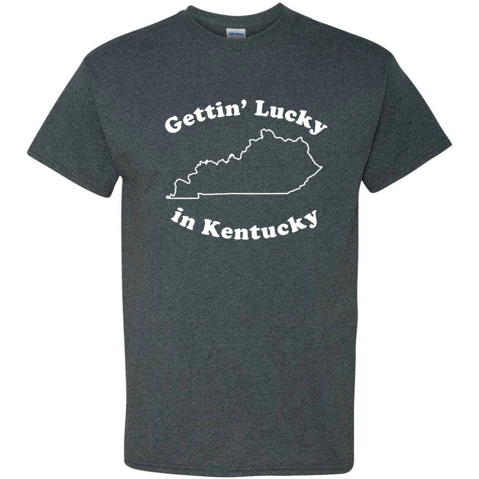 Gettin Lucky in Kentucky - Southern Pride Blue Grass State T Shirt 4XL