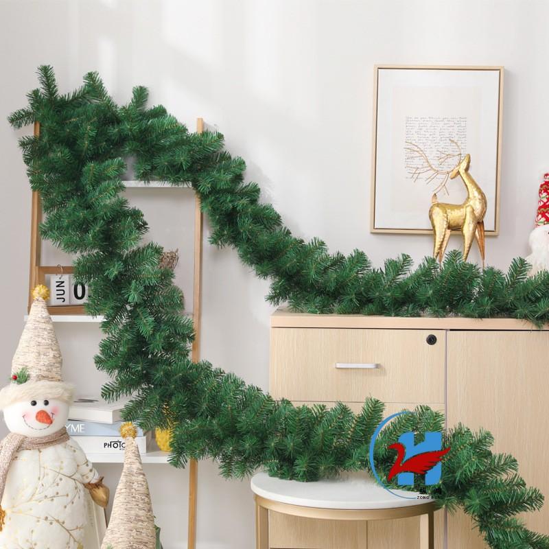 Christmas Flocked Garland Fireplace Stair Decor PVC Front Door Hanger