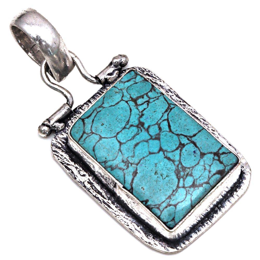 

Pendant Turquoise Gemstone Gift For Her Silver Jewelry 1.5